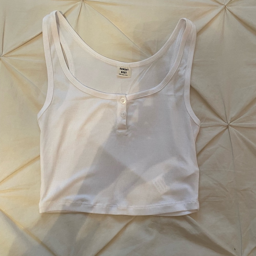SUNDAY BEST CROPPED RIBBED TANK